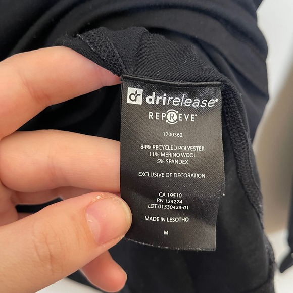 Paradox Black Drirelease Merino Wool Blend 1/4 Zip Long Sleeve Pullover M - Picture 5 of 7